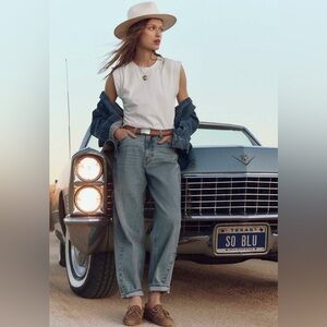 BUFFALO DAVID BITTON | Barbara High Rise Barrel Jeans in Vintage Indigo Blue